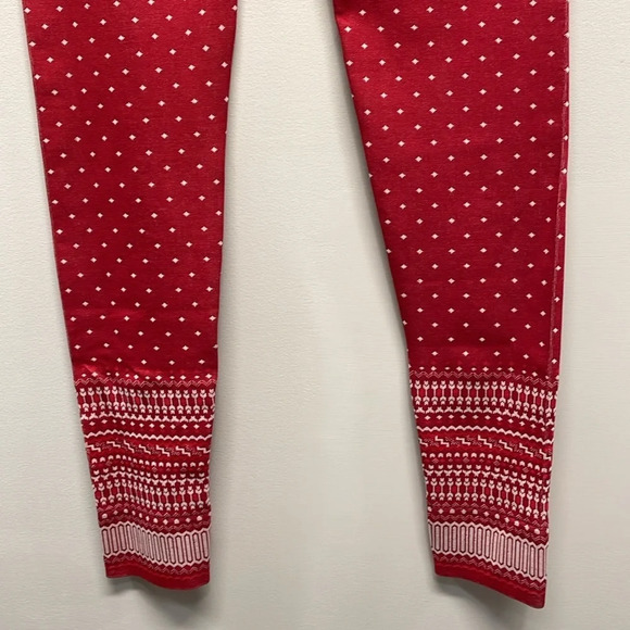 NWT Fabletics High Waisted Seamless Fair Isle Legging Red White L - Picture 6 of 16